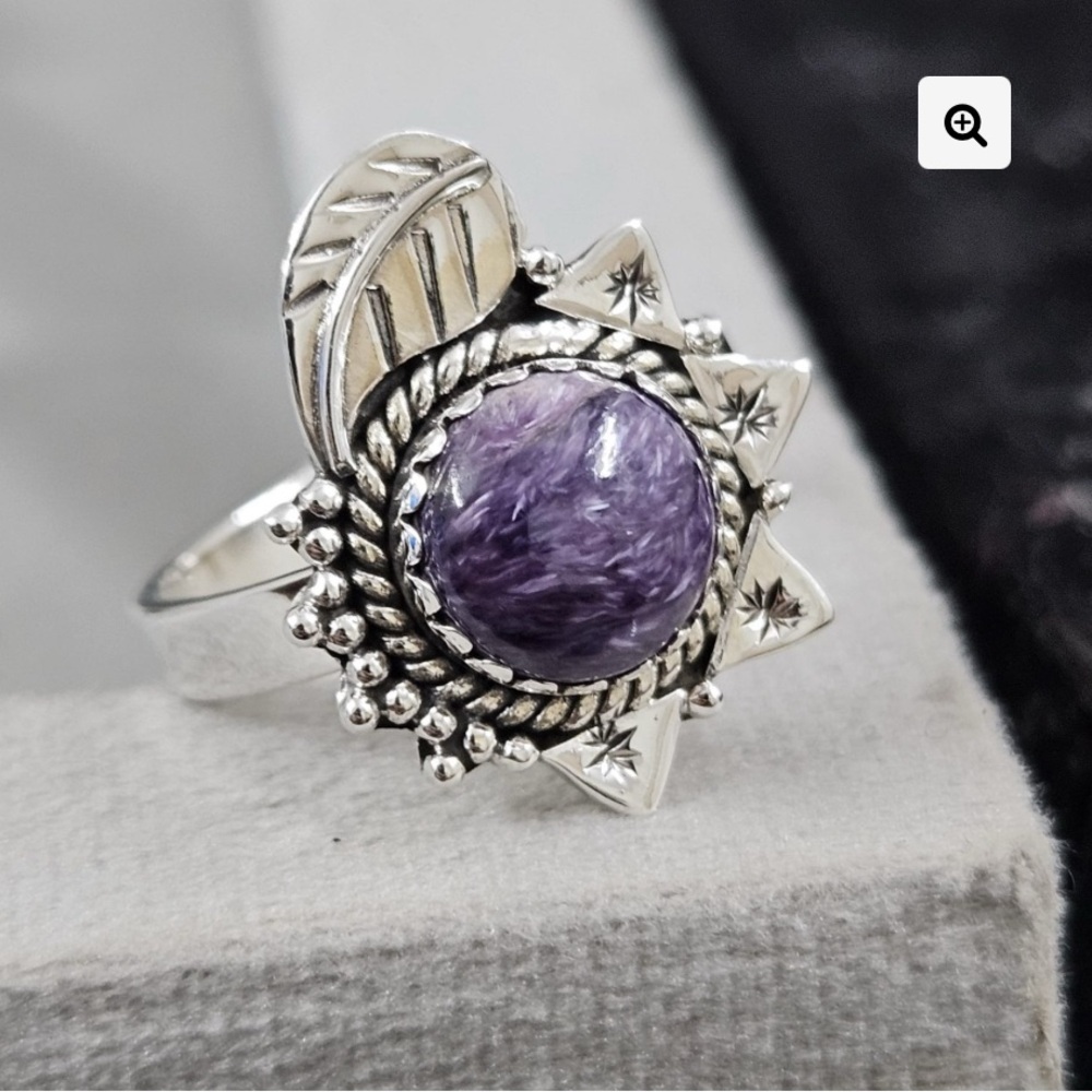 Charoite Sterling Silver Ring (9.25)